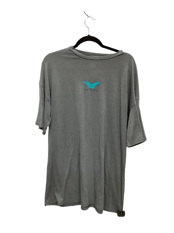 Incredible Offers Grey Top Short Sleeve Basic Shein, Size M
