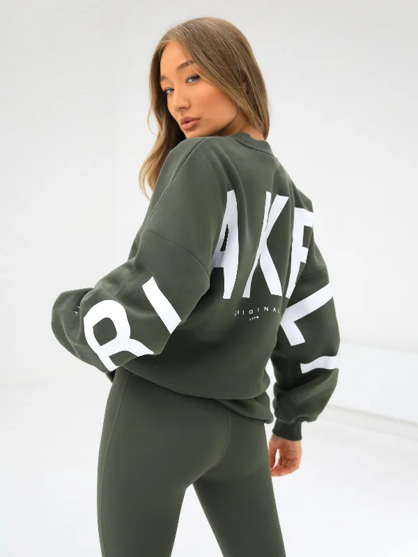 Weekend Deal Isabel Oversized Sweater - Khaki Green