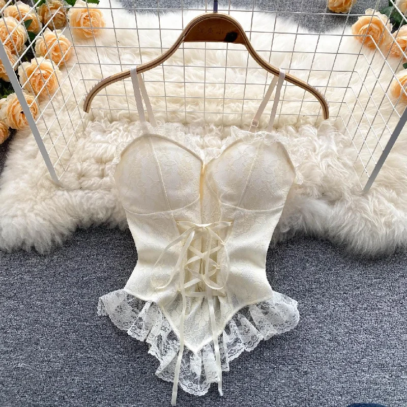 Price Buster Lovely lace lace-up top   S265