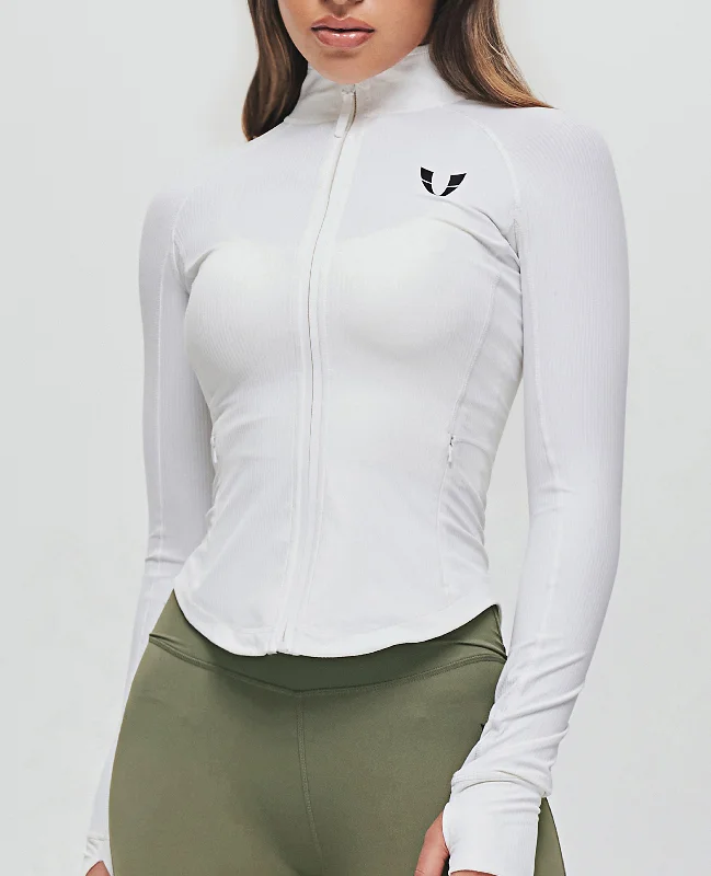 Discount Days Ribbed Gym Jacket - White