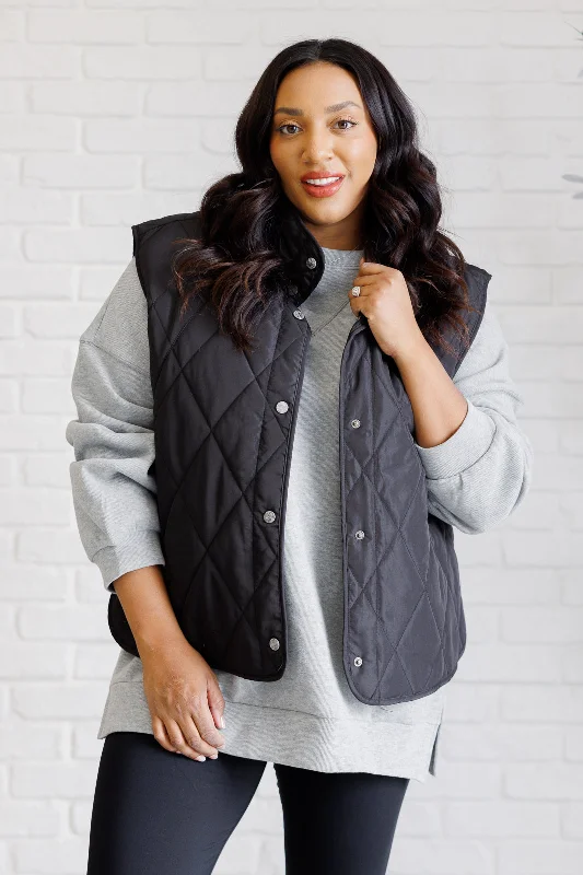 Today's Deal Layering Queen Quilted Puffer Vest in Black