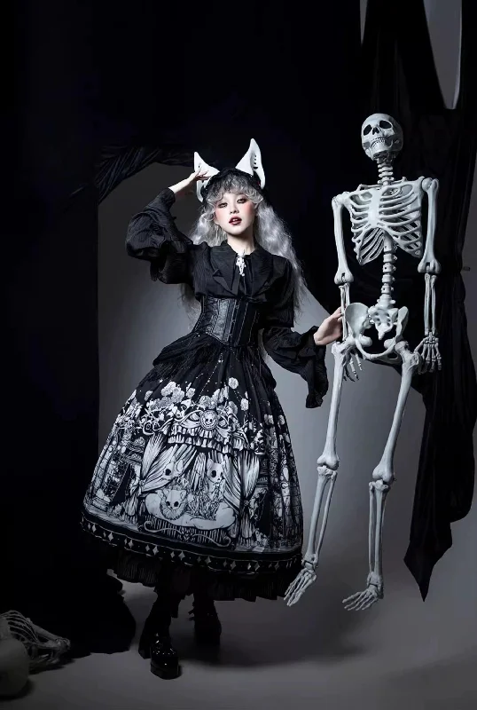 Flash Sale Caged Bird Hotel~Bone Theater~Halloween Gothic Lolita Fashion Shirt Skirt