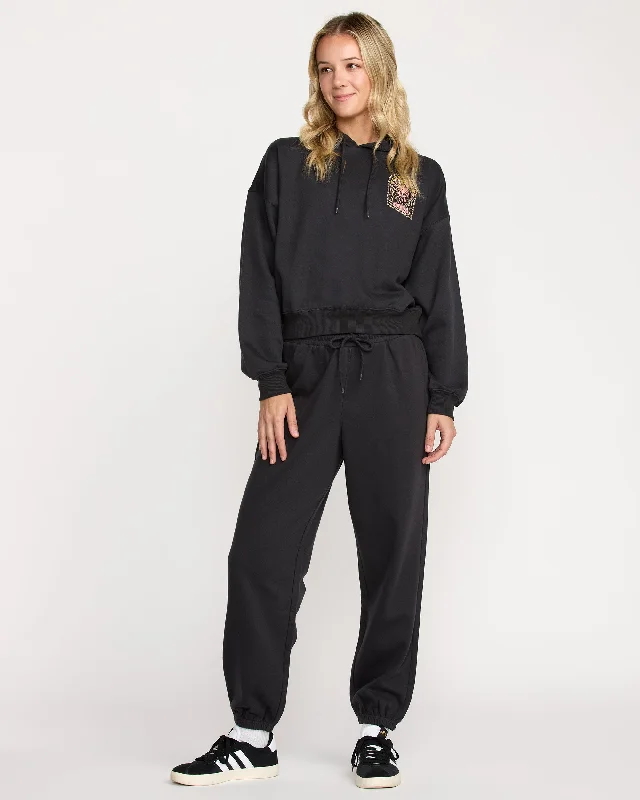 Overstock Sale Stone Dream Fleece Pants - Black