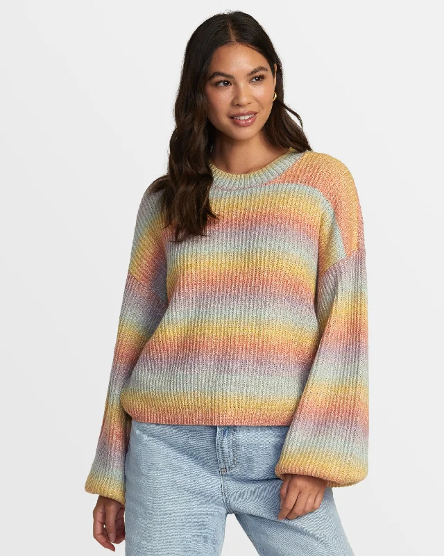 Savings Spectacular Dip In Pullover Sweater - Sky High