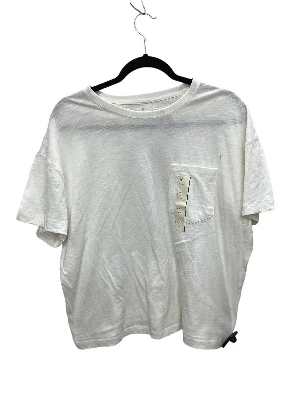 Weekend Offers That Impress Cream Top Short Sleeve Basic Universal Thread, Size M