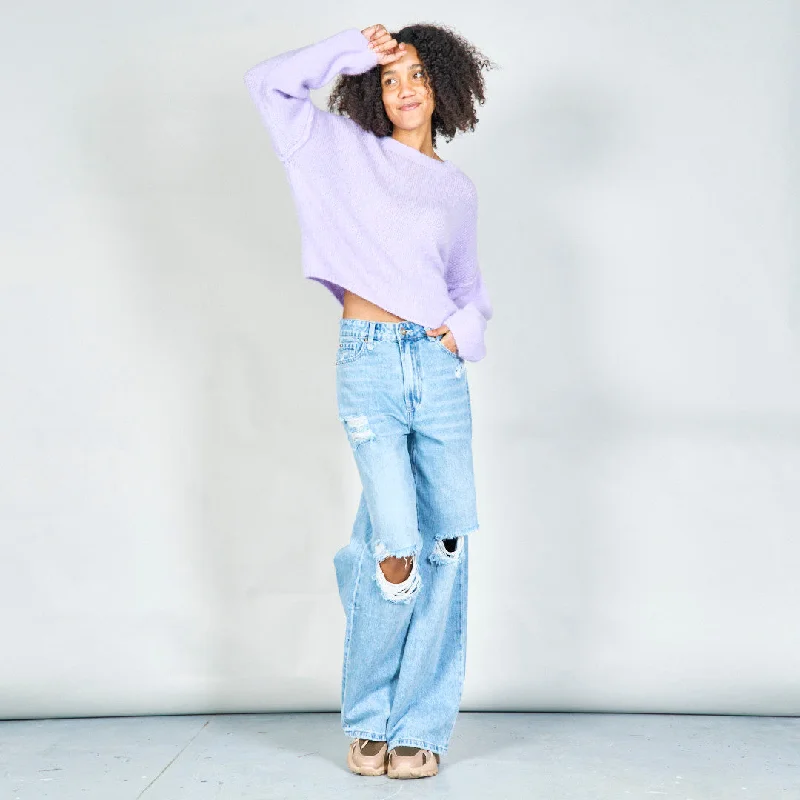 TIME-Limited Offer Oversized knit sweater with crew neckline wholesale