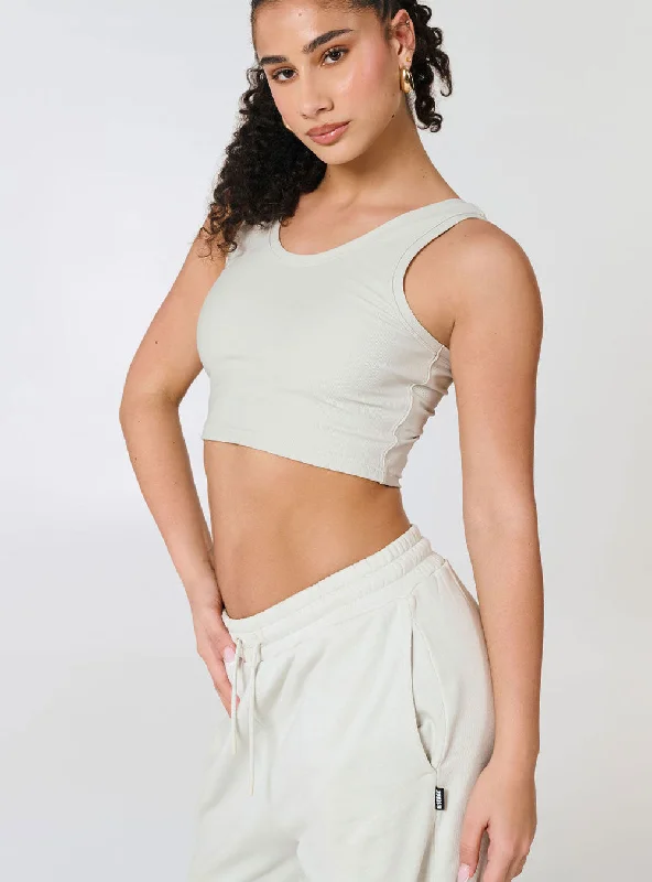 Limited Stock Women's Crop & Lock Tank Grey