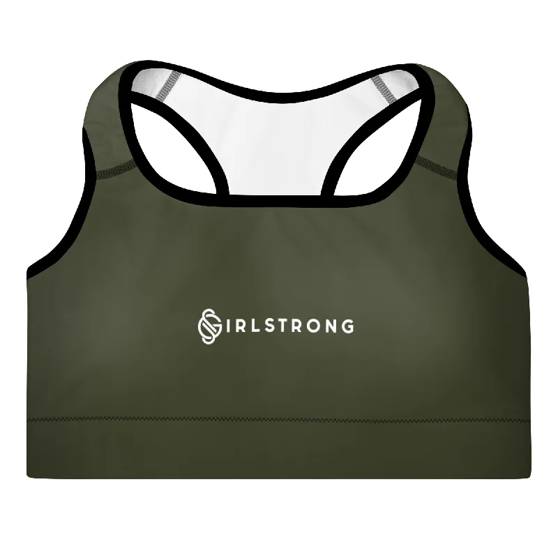 The Best Prices ELEVATED ESSENTIALS, GS LOGO THE PERFECT PADDED SPORTS BRA OLIVE