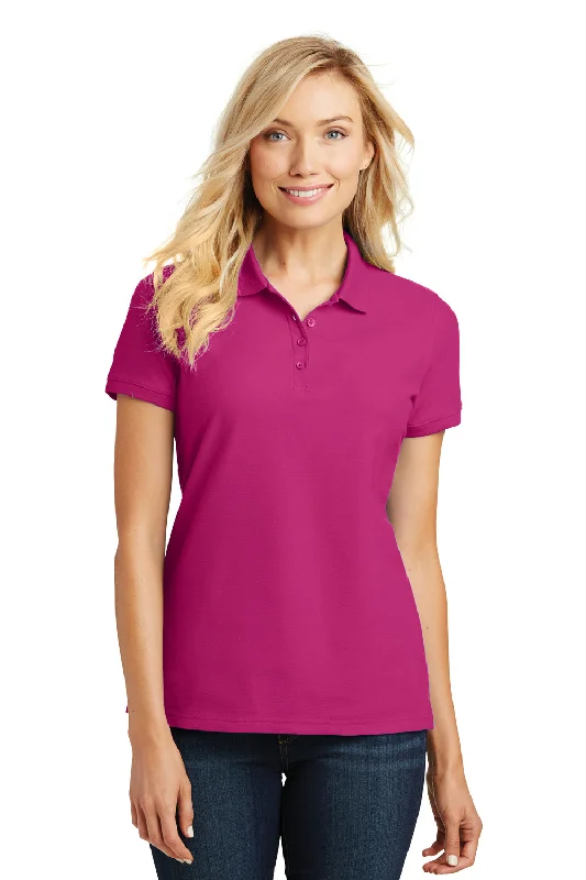 Weekend Offers That Impress Port Authority Womens Core Classic Short Sleeve Polo Shirt - Azalea Pink