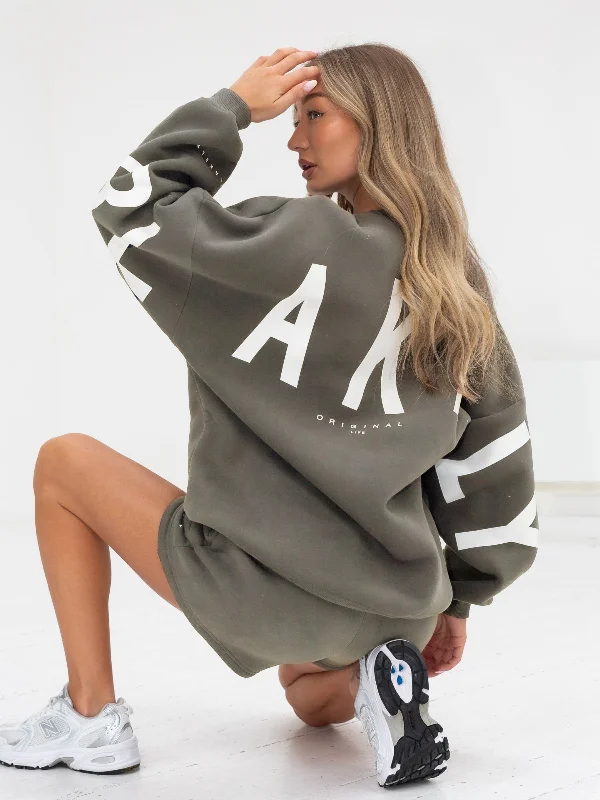 Weekend Shopping Extravaganza Isabel Oversized Sweater - Safari Green