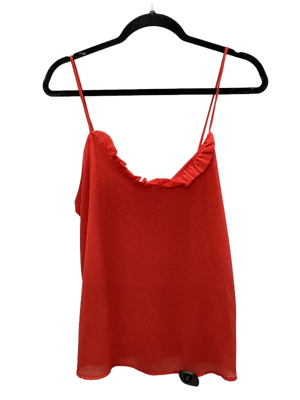 Make Your Weekend Count with Savings Red Top Sleeveless Adrienne Vittadini, Size M