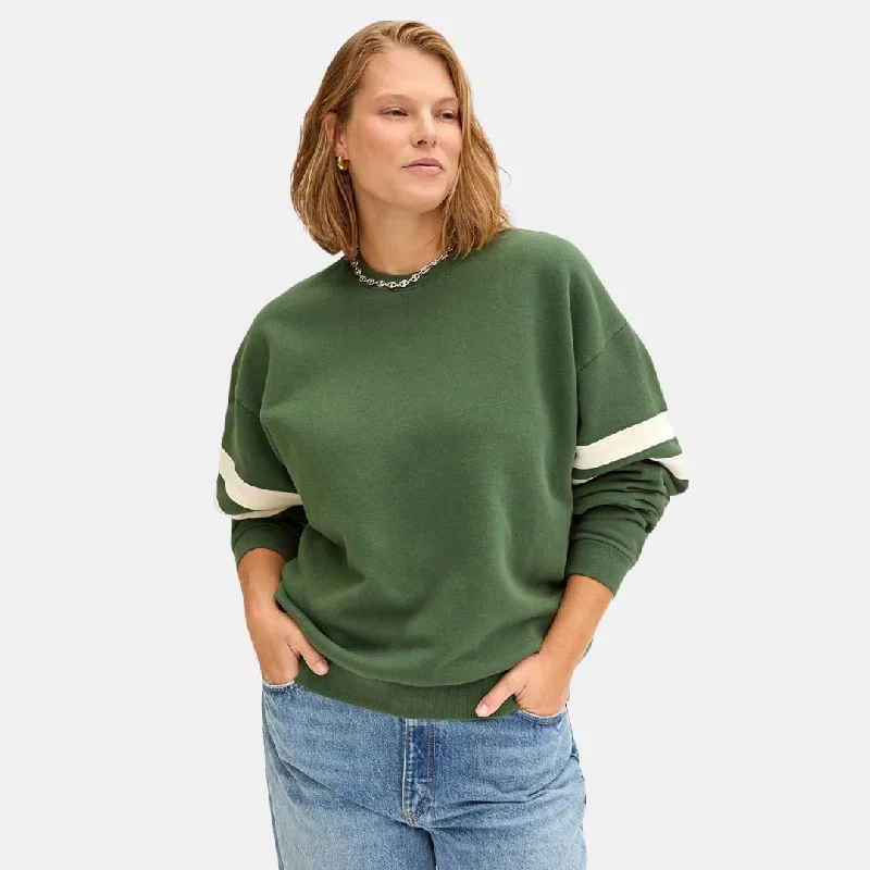 Bargain Alert Oversized Varsity Sweatshirt (Forest)
