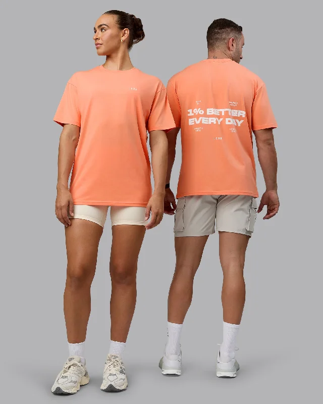 Weekend Steals Await Unisex 1% Better Value Series FLXCotton Tee Oversize - Mellow Peach-White