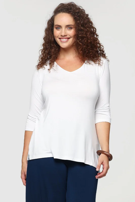 Inventory Reduction 3/4 Sleeve St Tropez - White