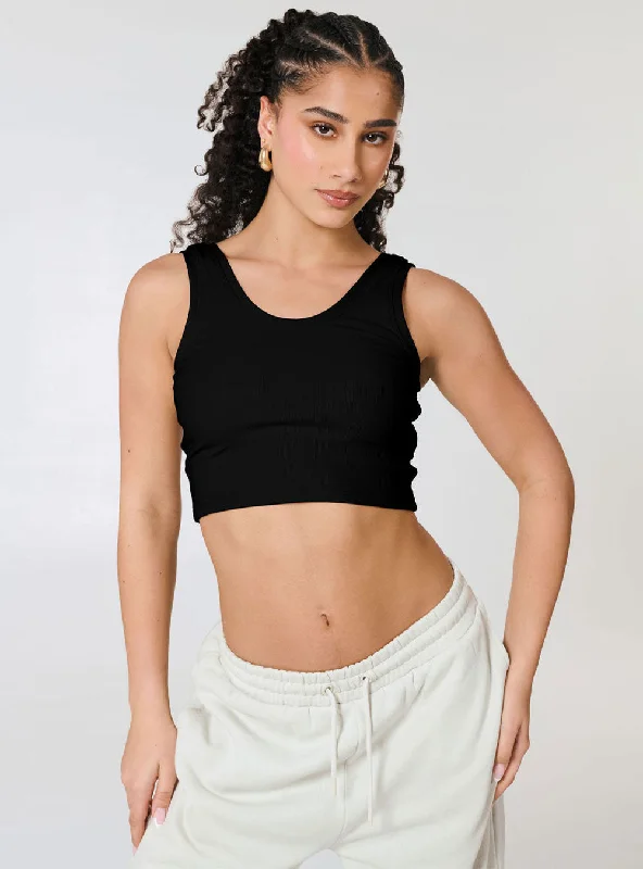 Best Seller Women's Crop & Lock Tank Black
