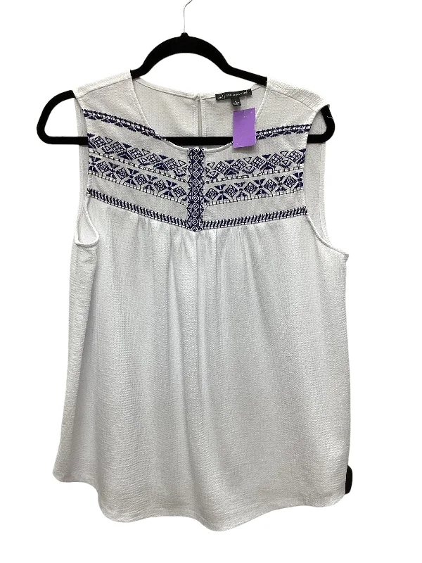 Price Slash White Top Sleeveless Adrianna Papell, Size L