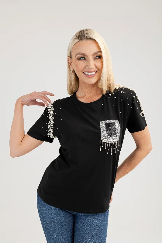 Weekend Discounts to Delight Embellished Eliza tee