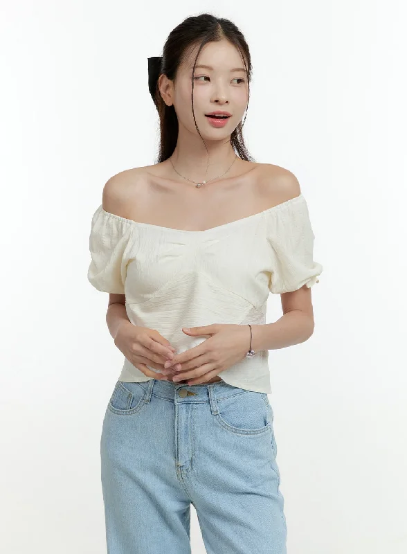 Deal Zone Off Shoulder Crop Blouse OL430
