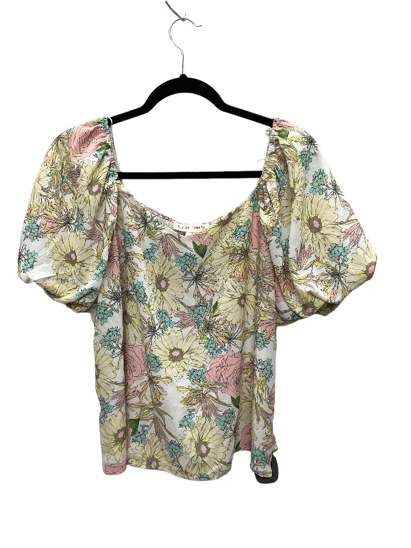 New Arrival Floral Print Top Short Sleeve Flying Tomato, Size S