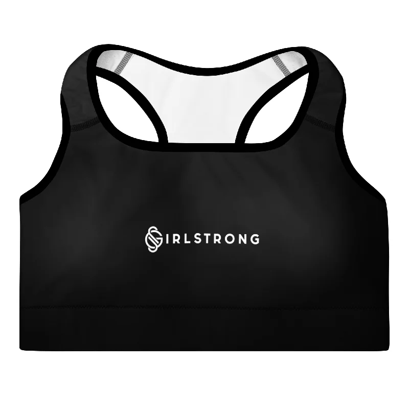 One-DAY Sale ELEVATED ESSENTIALS, GS LOGO THE PERFECT PADDED SPORTS BRA BLACK