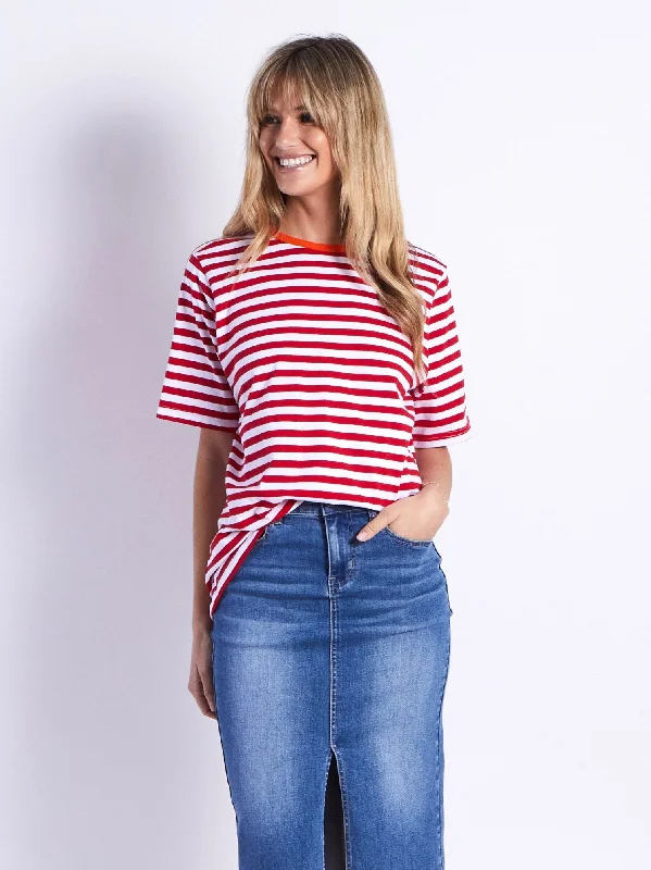 Time-Limited Offer Brunswick Short Sleeves Tee - Red Stripes