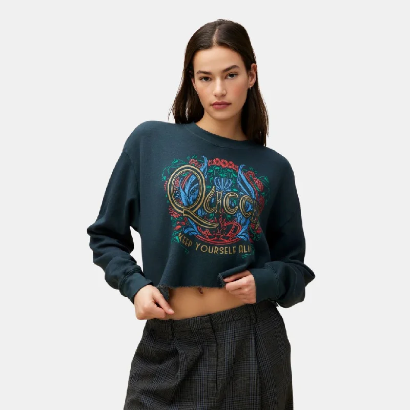 Big Savings Queen Keep Yourself Alive Cut Sweatshirt (Vintage Black)