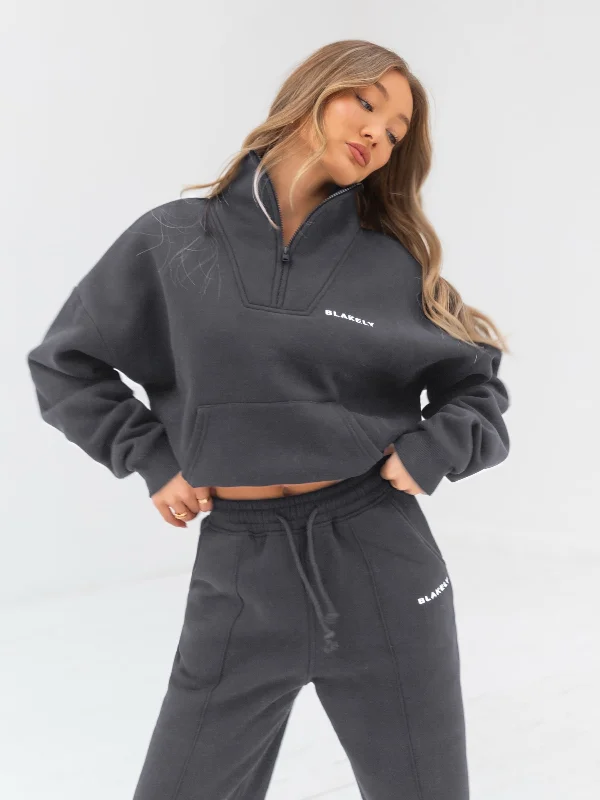 While Supplies Last Everyday 1/4 Zip Sweater - Charcoal