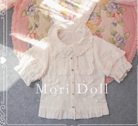 Best Choice Mori Doll~Kawaii Lolita Rabbit Ears Short Sleeve Shirt Multicolors