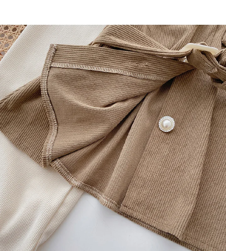 Lowest Price New Korean retro slim waist closed fake two-piece top      S2532