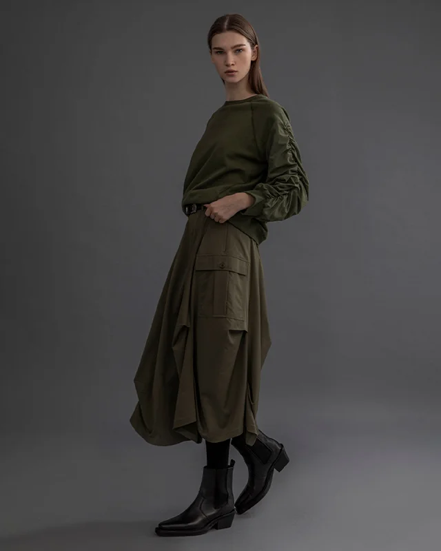 Deal Dash Nylon Gather Sleeve Top