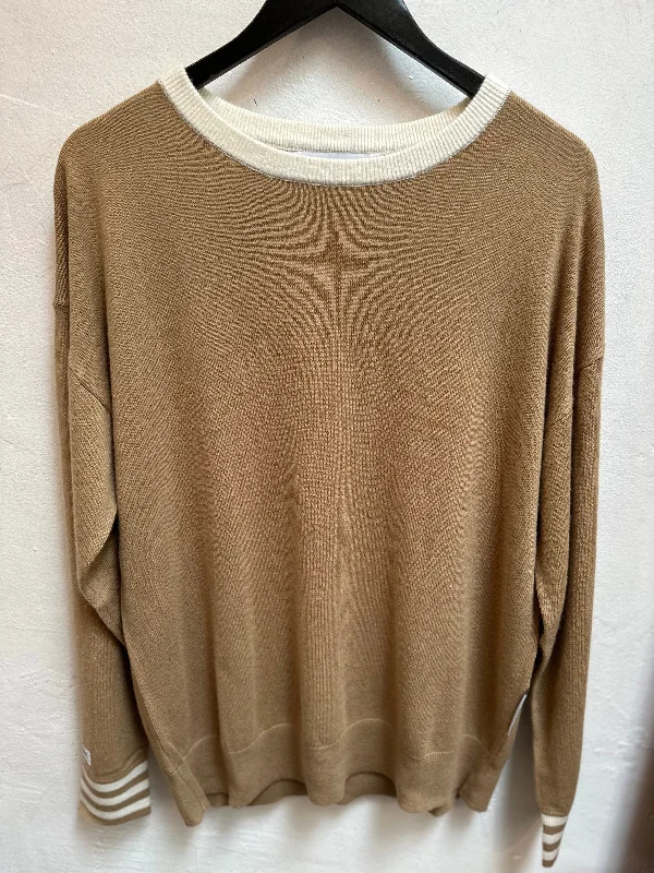 Mega Sale Camel Gold Varsity Sweater