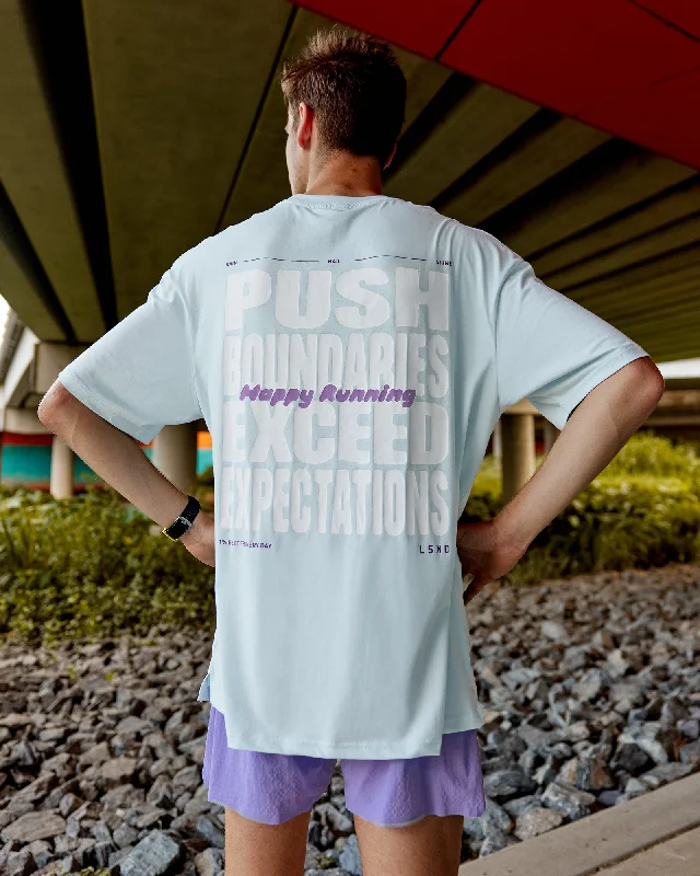 Weekend Bargains to Sizzle Unisex Push Boundaries FLXCotton Tee Oversize - Light Cyan-White