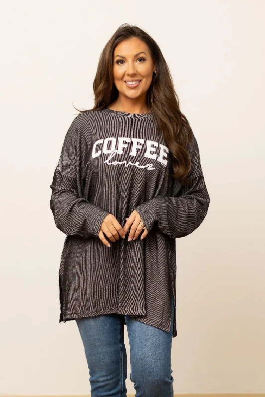 New Deals Coffee Lover Ribbed Top