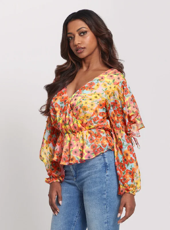 Online Specials Eco Floral Print Saskika Drapy Top