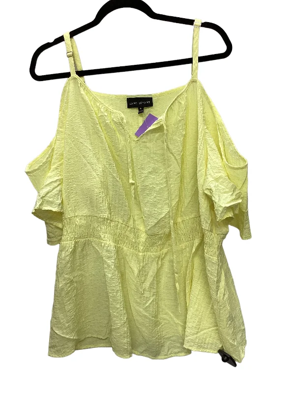 Time-Sensitive Yellow Top Short Sleeve Lane Bryant, Size 4x