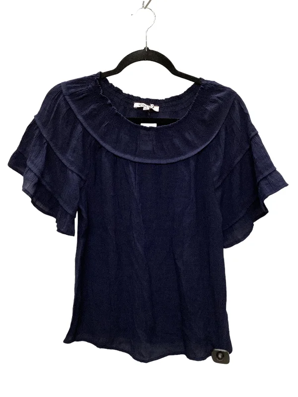 Weekend Savings Spectacle Navy Top Short Sleeve Nanette By Nanette Lepore, Size S