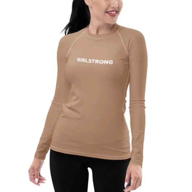 Can't Beat UPF 50 LONG SLEEVES RASH GUARD MOCHA
