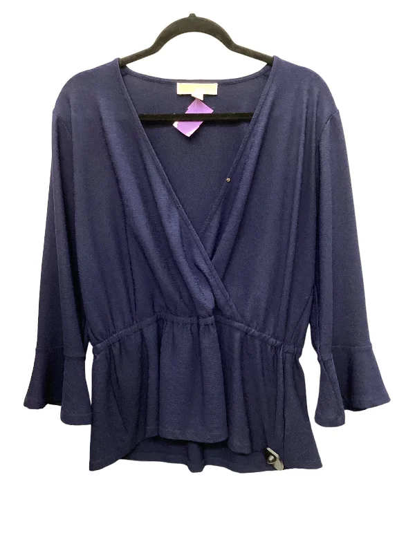 Unbeatable Deal Navy Top Long Sleeve Michael By Michael Kors, Size L
