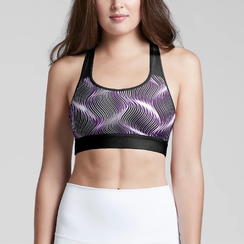 Low Cost TRP Twisted Patterns 04: Weaved Metal Waves 01-01 Designer Racerback Sports Bra