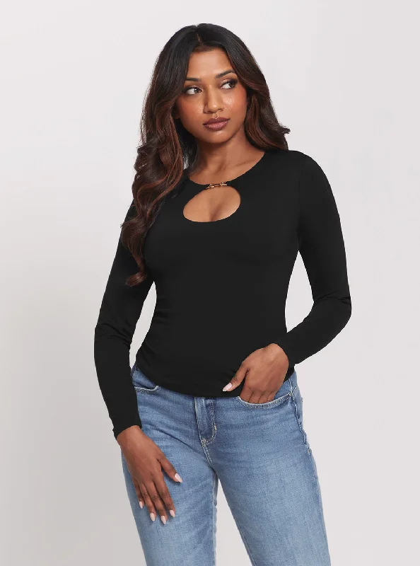 Blowout Deals Black Keyhole Morgen Top