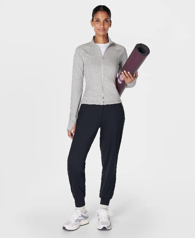 Weekend Bargains to Love All Day Active Zip Up Sb9858b Light-Grey-Marl