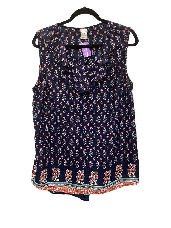 Super Sale Blue Top Sleeveless Terra & Sky, Size Xl