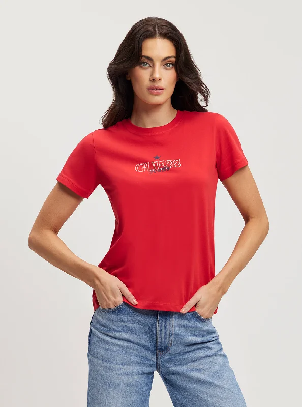 Pay Less Guess Jeans Red Star T-Shirt