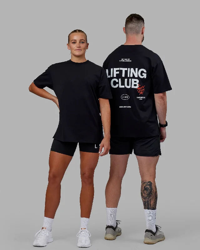 Act Now Unisex Lifting Club FLXCotton Tee Oversize - Black-White-Red