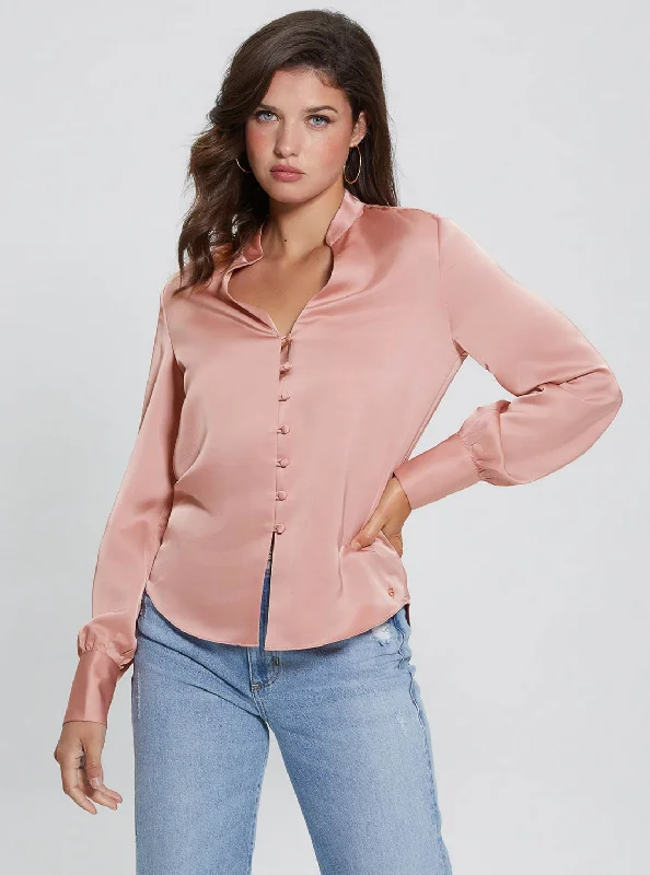 Weekend Discounts You Deserve Eco Blush Rita Satin Shirt