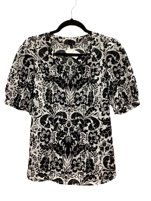 Discount Days Black & White Top Short Sleeve Talbots, Size M