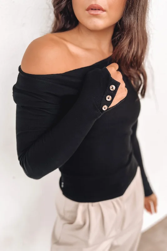 Daily Specials Jordyn Rib Long Sleeve Black