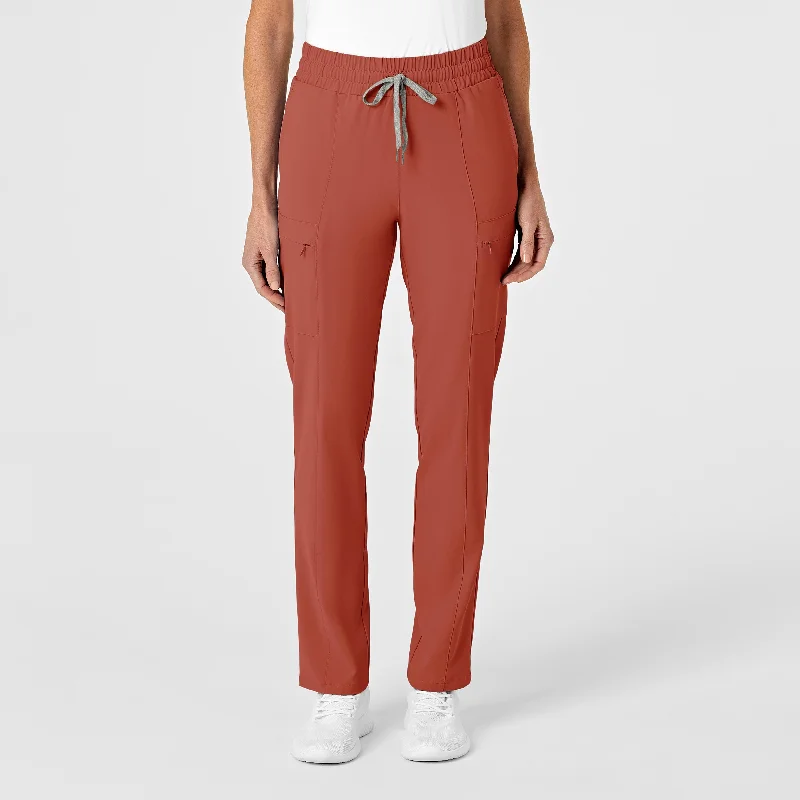 Shop and Save RENEW Women's High Waist Slim Leg Scrub Pant - Mineral Red