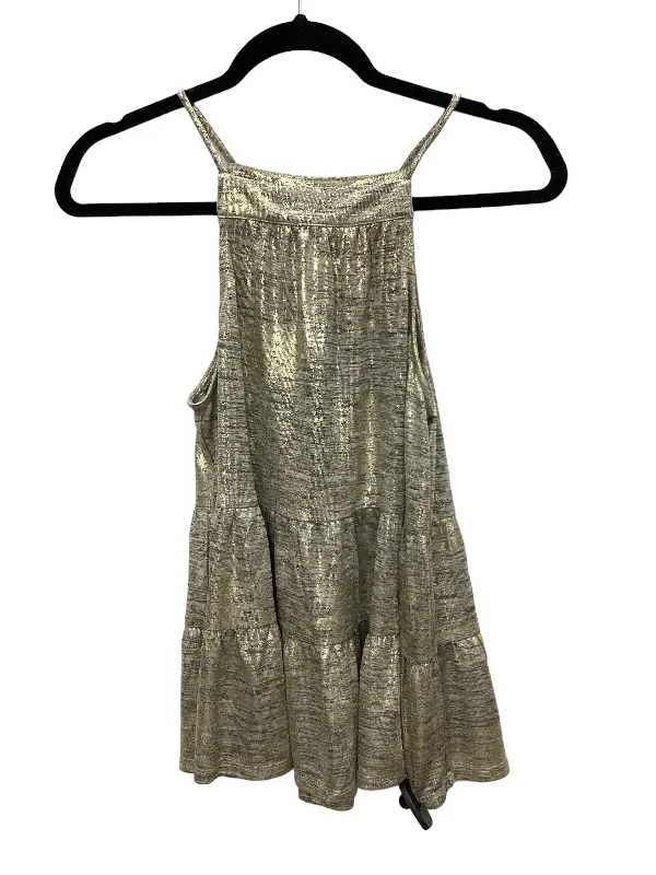Referral Discount Gold Top Sleeveless Clothes Mentor, Size S