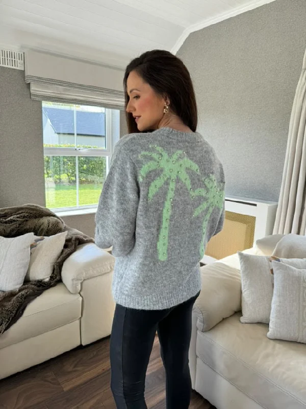 Super Savings Embellished palm tree sweater